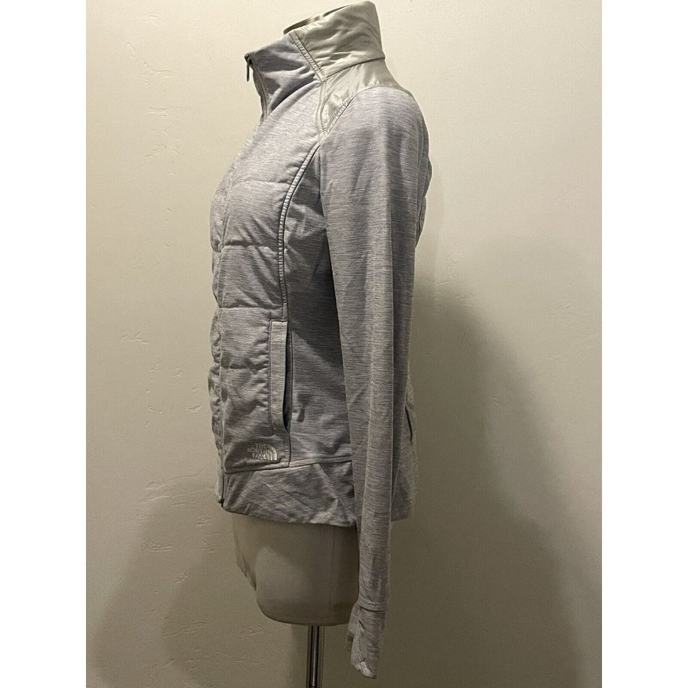 THE NORTH FACE GRAY Pseudio Puffer Jacket Thumbholes Womens sz.Small - Picture 5 of 10